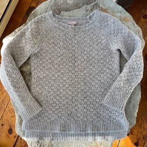 size S Banana Republic Aran style cable knit grey merino/alpaca/acrylic